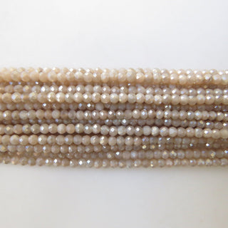 3mm Natural Coated Peach Moonstone Faceted Round Rondelles Beads, 3mm Faceted Moonstone Round Beads, 12 Inch Strand, GDS1498