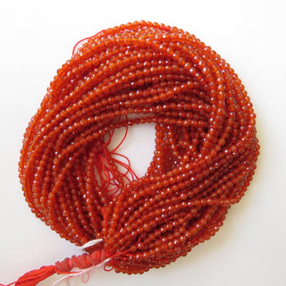 3mm Natural Red Onyx Faceted Round Rondelles Beads, 3mm Faceted Red Onyx Round Beads, 12 Inch Strand, GDS1502