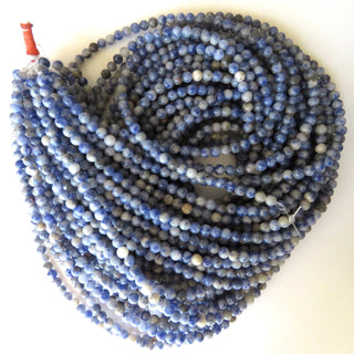 5mm Natural Sodalite Smooth Round Beads, Wholesale Sodalite Beads, 15 Inch Strand, Sold As 1 Strand/10 Strand, GDS1509