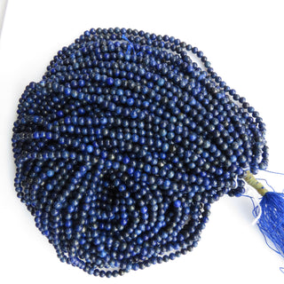 Lapis Lazuli Smooth Round Beads, 4mm Lapis Lazuli Beads, 13 Inch Strand, Sold As 1 Strand/10 Strand, GDS1512