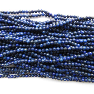 Lapis Lazuli Smooth Round Beads, 4mm Lapis Lazuli Beads, 13 Inch Strand, Sold As 1 Strand/10 Strand, GDS1512