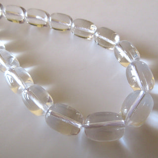 Crystal Quartz Smooth Oval Beads, Natural Clear Quartz Rock Crystal Drilled Oval Beads, 16x11mm Beads, 15 Inch Strand, GDS1522