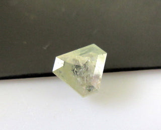 OOAK 0.50CTW/5.2mm Clear White/Very Light Yellow Shield Shaped Diamond Rose Cut Loose Cabochon, Faceted Rose Cut Diamond Loose, DDS620/14