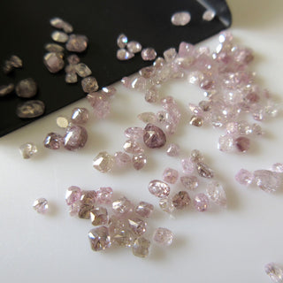 Set Of 25 Pieces 2mm To 4mm Natural Clear Pink Rose Cut Full Cut Diamond Loose, Natural Faceted Pink Diamond Cabochons, DDS632/2