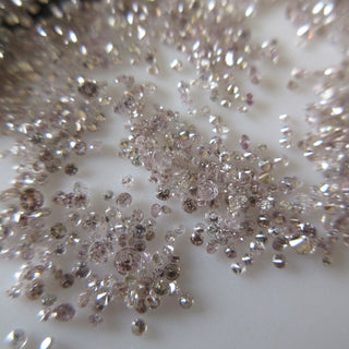 100 Pieces 1mm To 2mm Natural Clear Very light Pink Round Brilliant Cut Diamond Loose, Natural Faceted Pink Diamond For Ring, DDS630/4