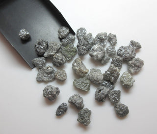 2 Pieces Huge 12mm To 18mm Natural Grey Raw loose Uncut Diamond, Natural Sparkling Grey Rough Diamond Loose, DDS635/2