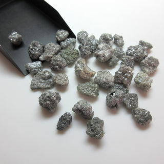 2 Pieces Huge 12mm To 18mm Natural Grey Raw loose Uncut Diamond, Natural Sparkling Grey Rough Diamond Loose, DDS635/2