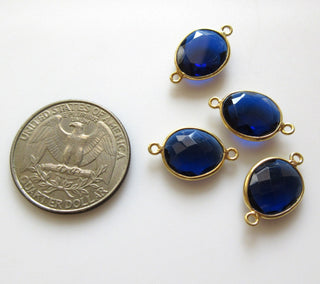 6 Pieces 12x10mm Blue Chalcedony Oval 925 Silver Bezel Connector Charm, Single/Double Loop Oval Chalcedony Gemstone Connector Charm, GDS1646