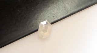 1 Piece OOAK 5.3mm/0.35CTW Clear White/Grey Fancy Shield Shape Rose Cut Diamond Loose Cabochon, Faceted Diamond Rose Cut For Ring, DDS616/22