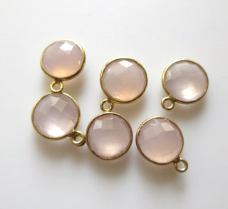 10 pcs 10mm Natural Smoky Quartz Round 925 Silver Bezel Connector Charm, Single/Double Loop Smoky Quartz Gemstone Connector Charm GDS1668