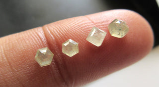 4 Pieces 3.2mm to 3.8mm Clear White/Very Light yellow Mixed Shape Faceted Rose Cut Diamond Loose Cabochon, Rose Cut Diamond Loose, DDS616/32