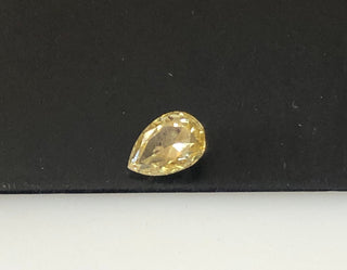 0.30CTW/4.9mm Clear Yellow Brilliant Cut Pear Shaped Diamond, Faceted Yellow Double Cut Pear Rose Cut Diamond Loose For Ring, DDS621/12