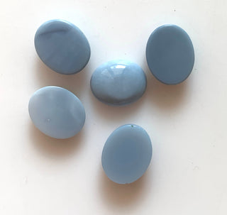 5 Pieces 9x7mm Each Blue Opal Oval Shaped Flat Back Smooth Loose Cabochons GDS1541/1