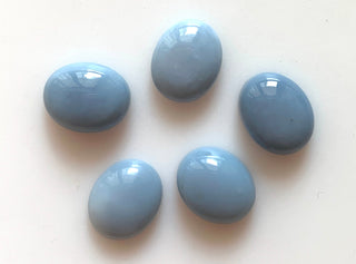 5 Pieces 9x7mm Each Blue Opal Oval Shaped Flat Back Smooth Loose Cabochons GDS1541/1