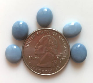 5 Pieces 9x7mm Each Blue Opal Oval Shaped Flat Back Smooth Loose Cabochons GDS1541/1