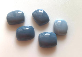 5 Pieces 12x10mm Blue Opal Rectangle Shaped Flat Back Smooth Loose Cabochons GDS1544/1