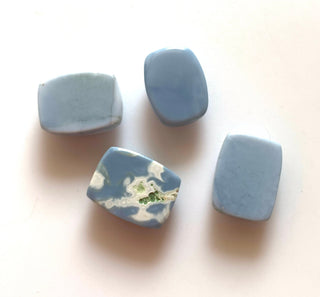 5 Pieces 16x12mm Huge Blue Opal Rectangle Shaped Flat Back Smooth Loose Cabochons GDS1548/1