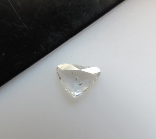 0.15 Carat 5.1mm Clear White Trillion Diamond Rose Cut Loose Cabochon Flat Back Double Cut Faceted Triangle Natural Conflict Free DDS615/22