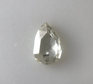 0.25 Carat 5.4mm Clear White Salt And Pepper Pear Shape Diamond Rose Cut Loose Cabochon Faceted Natural Genuine Conflict Free DDS615/26