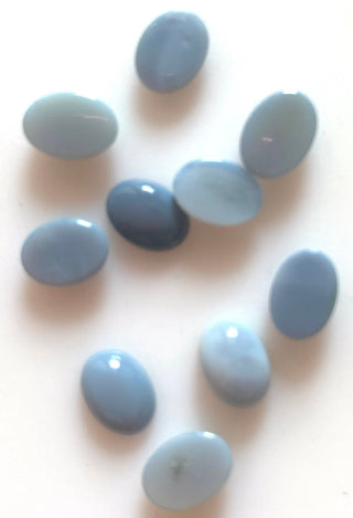 10 Pieces 7x5mm Each Blue Opal Oval Shaped Flat Back Smooth Loose Cabochons GDS1555/1