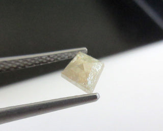 OOAK 0.80CTW/7.1mm Clear White/Very Light Yellow Fancy Kite Shaped Diamond Rose Cut Loose Cabochon, Faceted Rose Cut Diamond Loose,DDS620/15