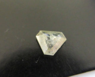 OOAK 0.50CTW/5.2mm Clear White/Very Light Yellow Shield Shaped Diamond Rose Cut Loose Cabochon, Faceted Rose Cut Diamond Loose, DDS620/14