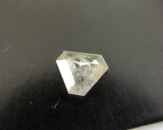 OOAK 0.50CTW/5.2mm Clear White/Very Light Yellow Shield Shaped Diamond Rose Cut Loose Cabochon, Faceted Rose Cut Diamond Loose, DDS620/14