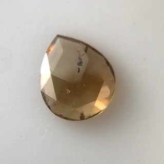 0.55CTW/6.8mm Clear Champagne Brown Double Cut Pear Shaped Diamond, Faceted Champagne Brown Pear Rose Cut Diamond Loose For Ring, DDS621/2