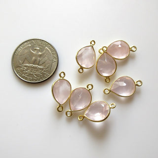 6 Pieces 13x11mm Natural Amethyst Faceted Pear 925 Silver Bezel Gemstone Connector Charm, Single/Double Loop Amethyst Charm, GDS1662