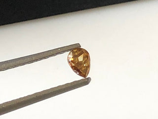 0.22CTW/4.2mm Clear Cognac Brown Brilliant Cut Pear Shaped Diamond, Faceted Cognac Brown Pear Rose Cut Diamond Loose For Ring, DDS621/18