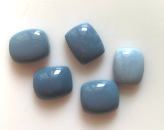 5 Pieces 12x10mm Blue Opal Rectangle Shaped Flat Back Smooth Loose Cabochons GDS1544/1