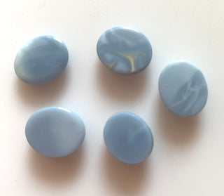 5 Pieces 12x10mm Blue Opal Oval Shaped Flat Back Smooth loose Cabochons GDS1546/1