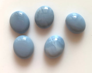 5 Pieces 12x10mm Blue Opal Oval Shaped Flat Back Smooth loose Cabochons GDS1546/1