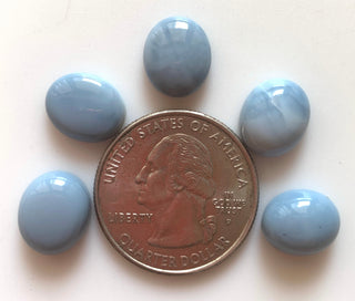 5 Pieces 12x10mm Blue Opal Oval Shaped Flat Back Smooth loose Cabochons GDS1546/1