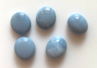 5 Pieces 12x10mm Blue Opal Oval Shaped Flat Back Smooth loose Cabochons GDS1546/1