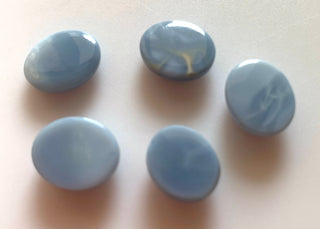 5 Pieces 12x10mm Blue Opal Oval Shaped Flat Back Smooth loose Cabochons GDS1546/1