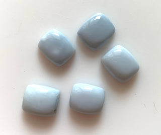 5 Pieces 12x10mm Blue Opal Rectangle Shaped Smooth Flat Back Loose Cabochons GDS1547/1