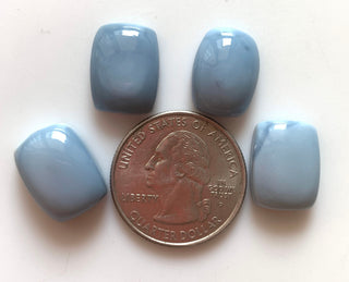 5 Pieces 16x12mm Huge Blue Opal Rectangle Shaped Flat Back Smooth Loose Cabochons GDS1548/1
