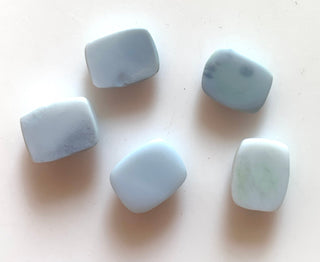 5 Pieces 10x8mm Each Blue Opal Rectangle Shaped Flat Back Smooth Loose Cabochons GDS1550/1
