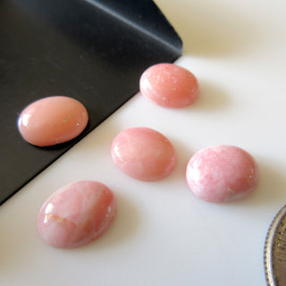 11x9mm Pink Opal Oval Shaped Flat Back Smooth Loose Cabochons, Sold As 5 Pieces/20 Pieces/50 Pieces, GDS1556/1