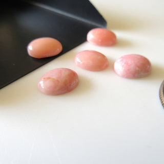 11x9mm Pink Opal Oval Shaped Flat Back Smooth Loose Cabochons, Sold As 5 Pieces/20 Pieces/50 Pieces, GDS1556/1