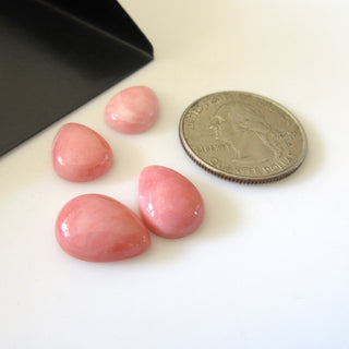 50 Pieces 14x10mm Pink Opal Pear Shaped Flat Back Smooth Loose Cabochons GDS1557/3