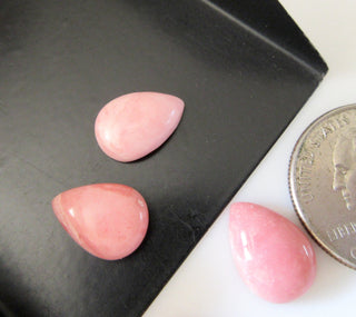 50 Pieces 14x10mm Pink Opal Pear Shaped Flat Back Smooth Loose Cabochons GDS1557/3