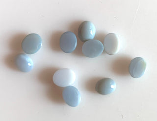 20 Pieces 5x4mm Blue Opal Oval Shaped Flat Back Smooth Loose Cabochons GDS1553/2