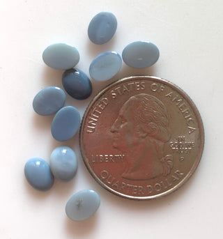 10 Pieces 7x5mm Each Blue Opal Oval Shaped Flat Back Smooth Loose Cabochons GDS1555/1