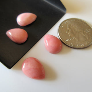 Huge 16x12mm Pink Opal Matched Pair Pear Shaped Flat Back Smooth Loose Cabochons, Sold As 2 Pieces/20 Pieces/50 Pieces, GDS1558/1