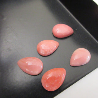 4 Pieces 12x8mm Pink Opal Pear Shaped Flat Back Smooth Loose Cabochons GDS1562/1