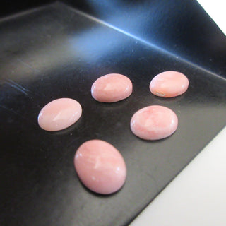 6 Pieces 9x7mm Pink Opal Oval Shaped Flat Back Smooth Loose Cabochons GDS1564/1