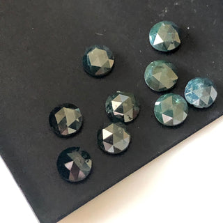 4.5mm Blue Irradiated Rose Cut Diamond Loose, Blue Diamond Rose Cut Flat Back Faceted Cabochon, Sold As 2 Pieces/10 Pieces, DDS650/5