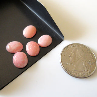 11x9mm Pink Opal Oval Shaped Flat Back Smooth Loose Cabochons, Sold As 5 Pieces/20 Pieces/50 Pieces, GDS1556/1